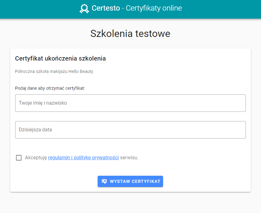 Zrzut ekranu: Jak automatycznie wystawić imienne certyfikaty wielu kursantom?