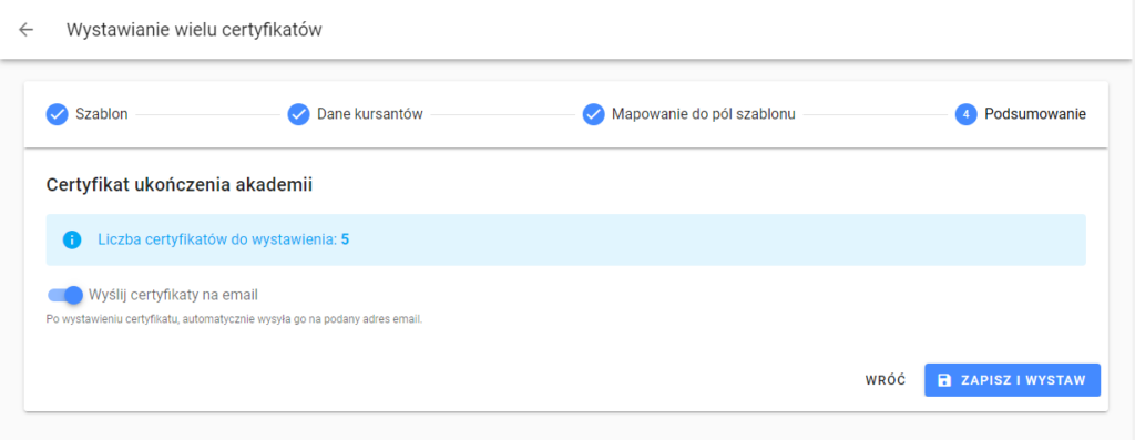 Jak wystawić kilkaset certyfikatów ukończenia kursu, w mniej niż minutę?