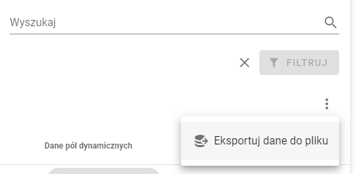 Lista certyfikatów — eksport danych